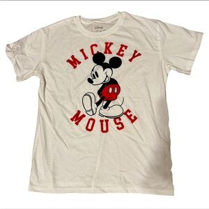 Disney Mickey Mouse Short Sleeve Shirt White Large